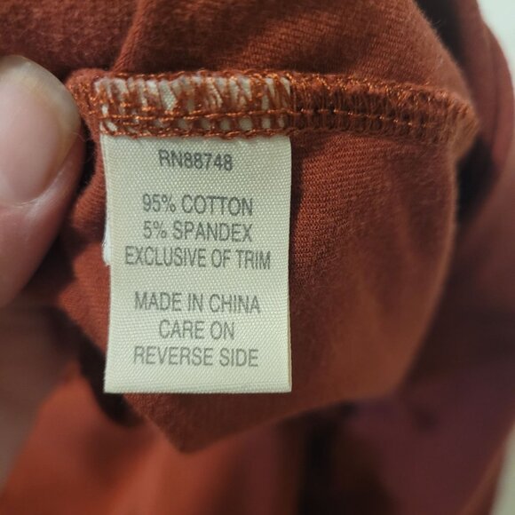 The Territory Ahead Womens Red LS Dress S Cotton Blend Terracotta Academia - Picture 5 of 6